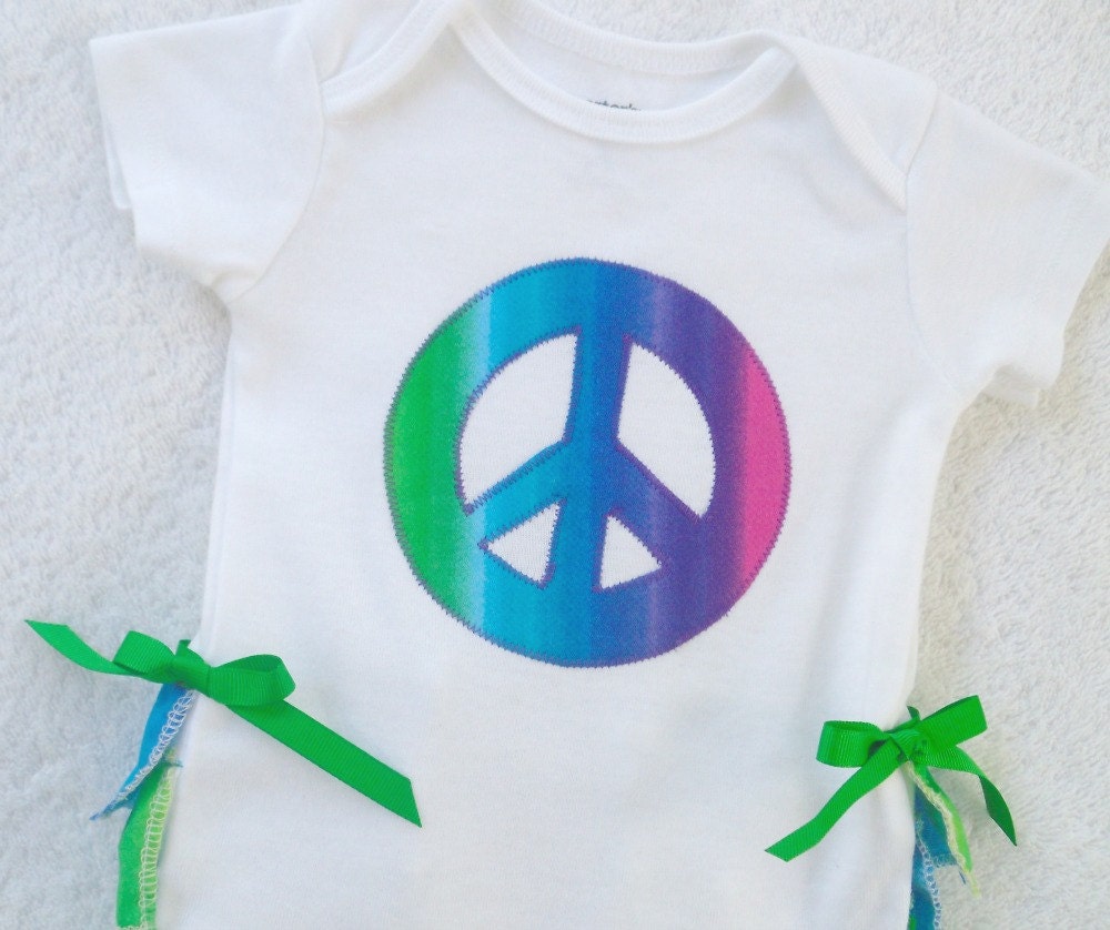 Peace Onesie Ruffle Bum