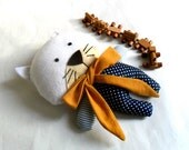 Stuffed toy cat kitty rag doll plushie softie soft toy stuffed animal handmade doll toy blue white 25 cm 9.8"