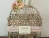 Wedding Card Box / Champagne Birdcage / Bird Cage Wedding Card Holder / Elegant / Gold