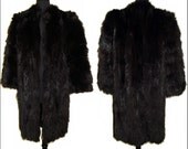 Vintage Gorilla Coat Real Fur Full Length Coat Jacket Mad Men Couture Designer Pinup Garden Party Rockabilly Stole Shawl Shrug