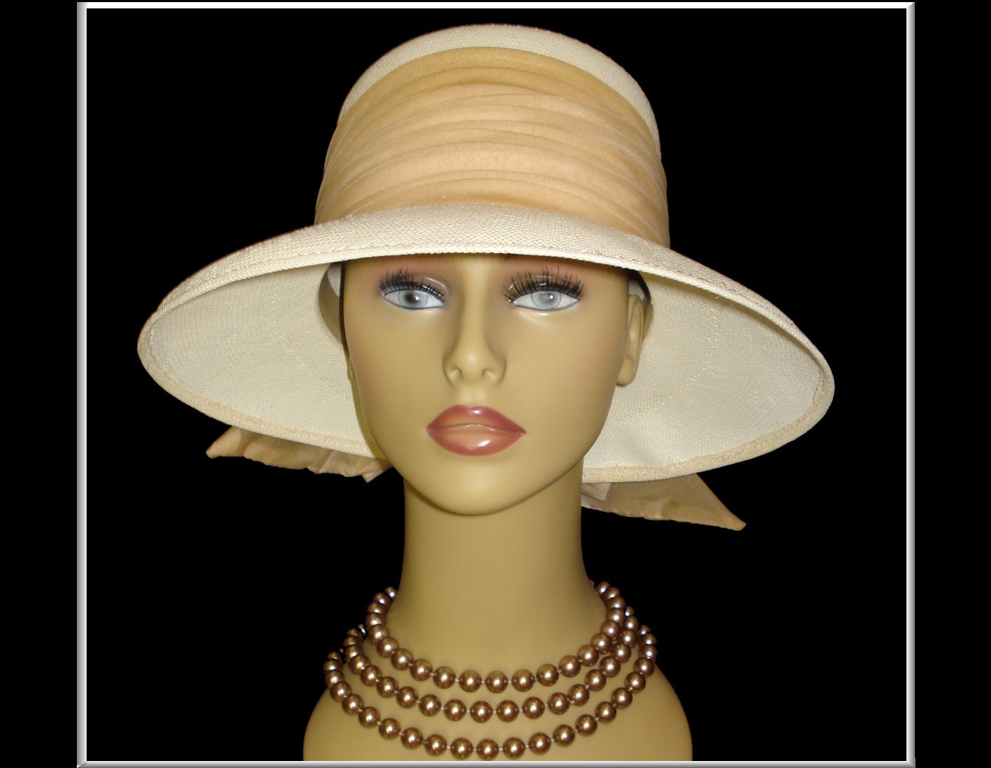 Vintage 1960s Hat Love the Brim Bow Back Designer Dress Hollywood Garden Party Mad Men Rockabilly Femme Fatale Couture