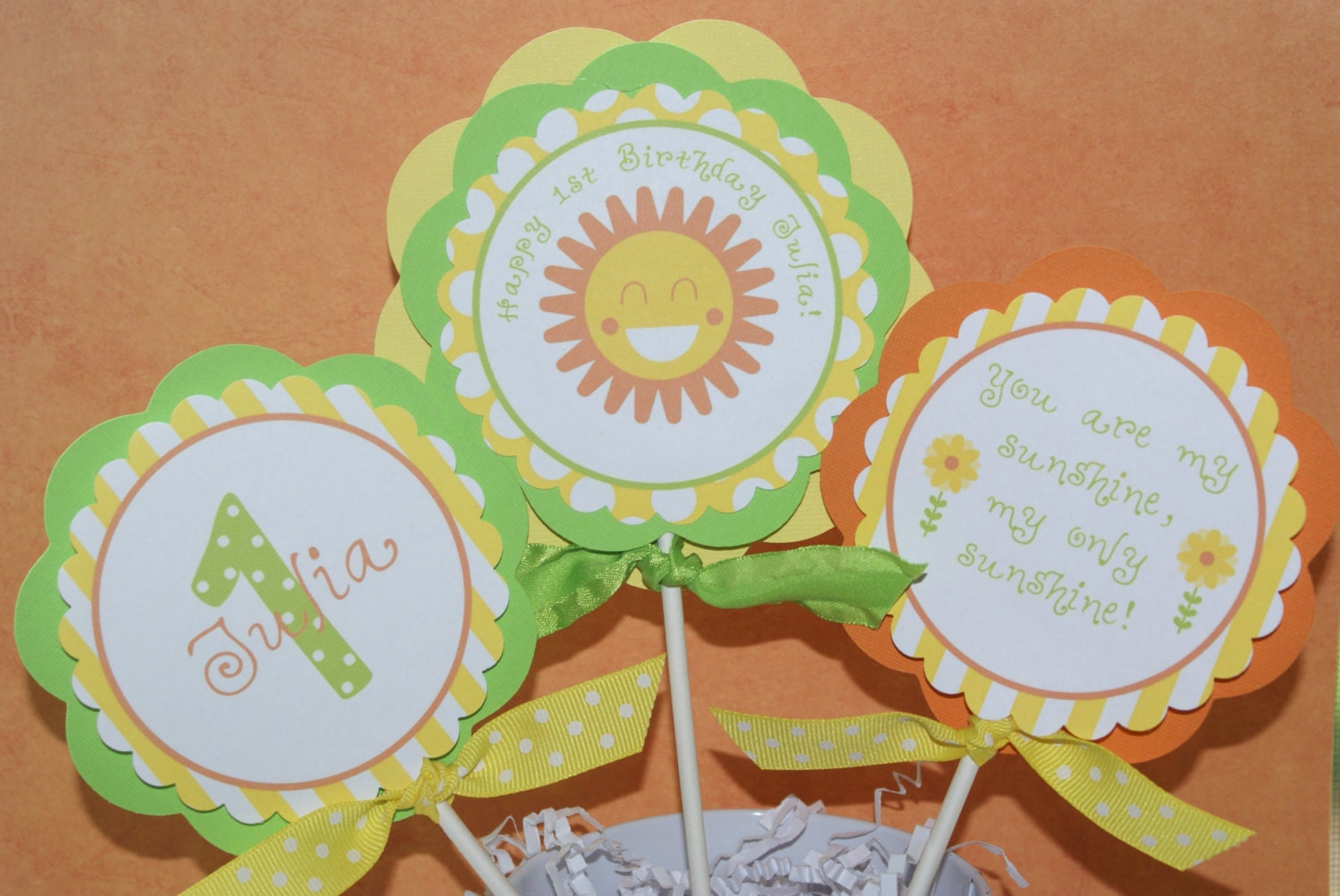 You are my Sunshine Birthday Centerpiece by The Party Paper Fairy