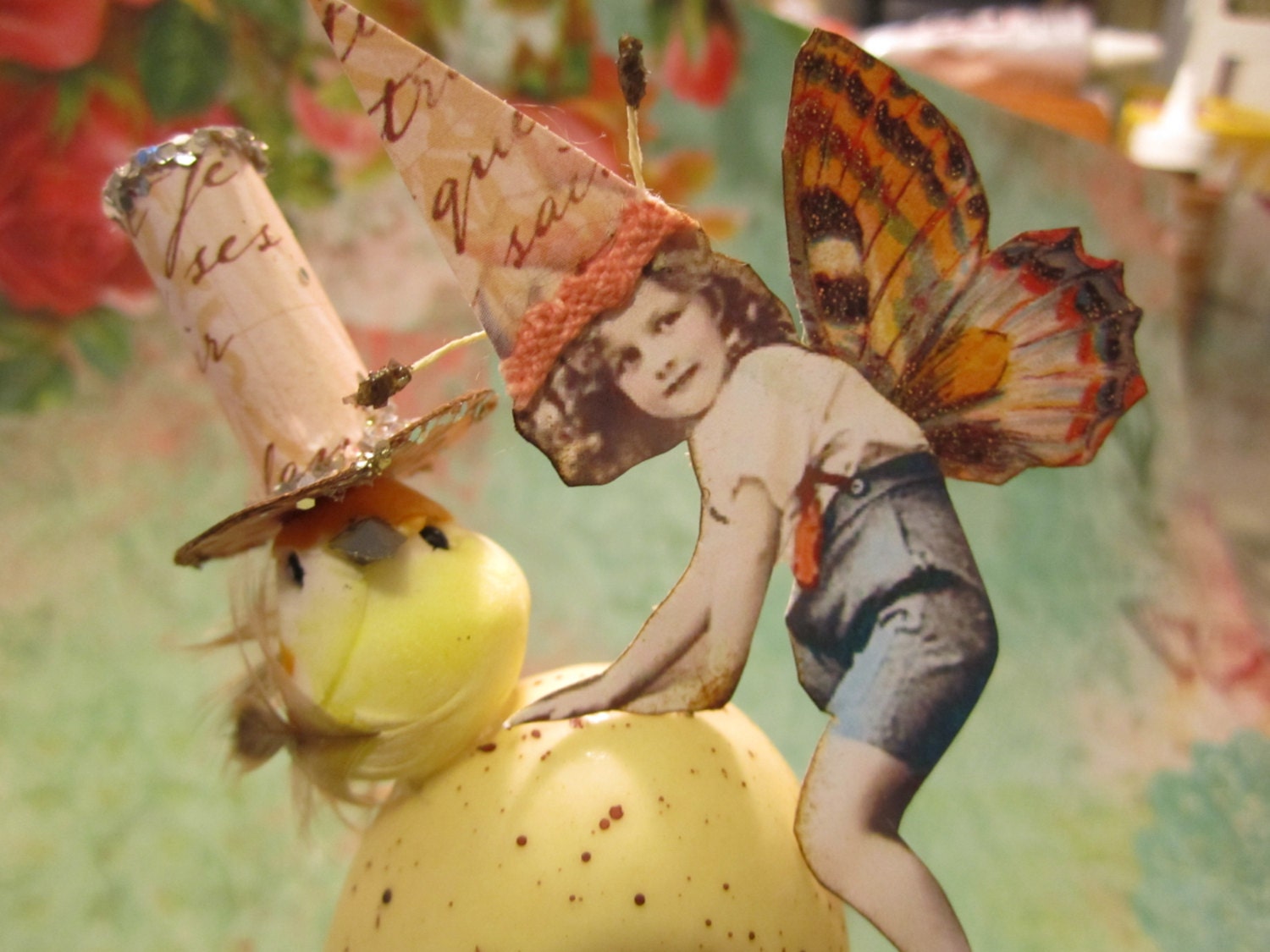 Spring Fairy,  Fairy, Mixed Media Art, Fairy Art, One Of A Kind Art, Faeries