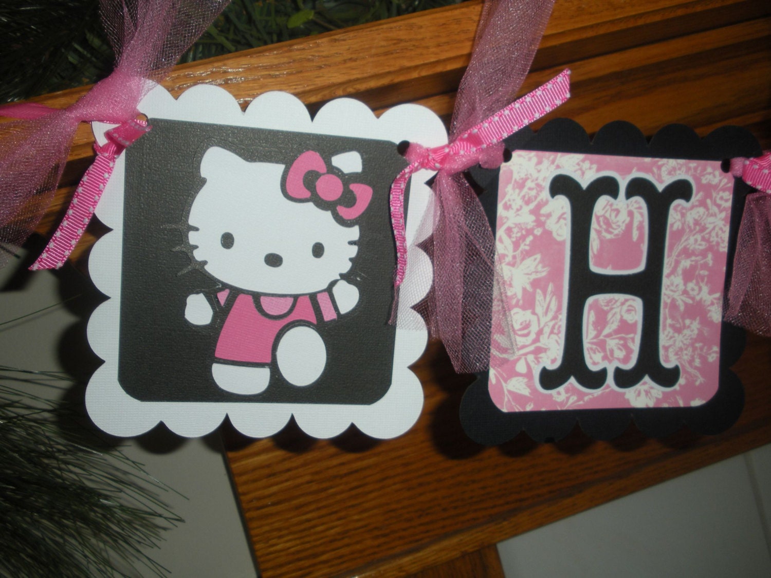 Hello Kitty Happy Birthday Banner Matching Pom Poms Available