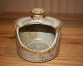 Handmade pottery salt cellar, salt pig, kitchen, cooking, honey colored salt crock