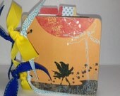 Summer Vacation Hawaii premade chipboard coaster scrapbook mini brag book album