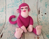Ready To Ship - Pink Monkey  - FREE SHIPPING