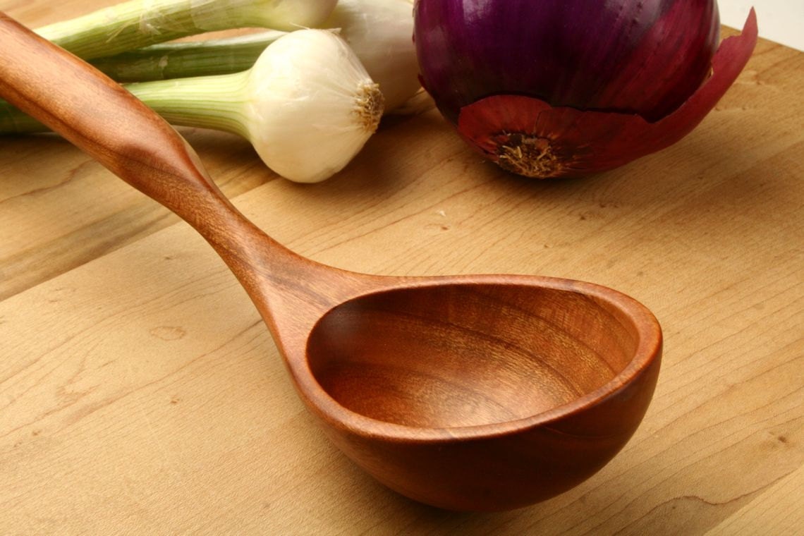 large wooden ladle kitchen utensil wooden spoon