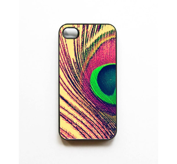 Peacock Iphone Case. Iphone 4 case. 4s case. iphone 5 case. pink. green. teal. peacock feather. girly. abstract