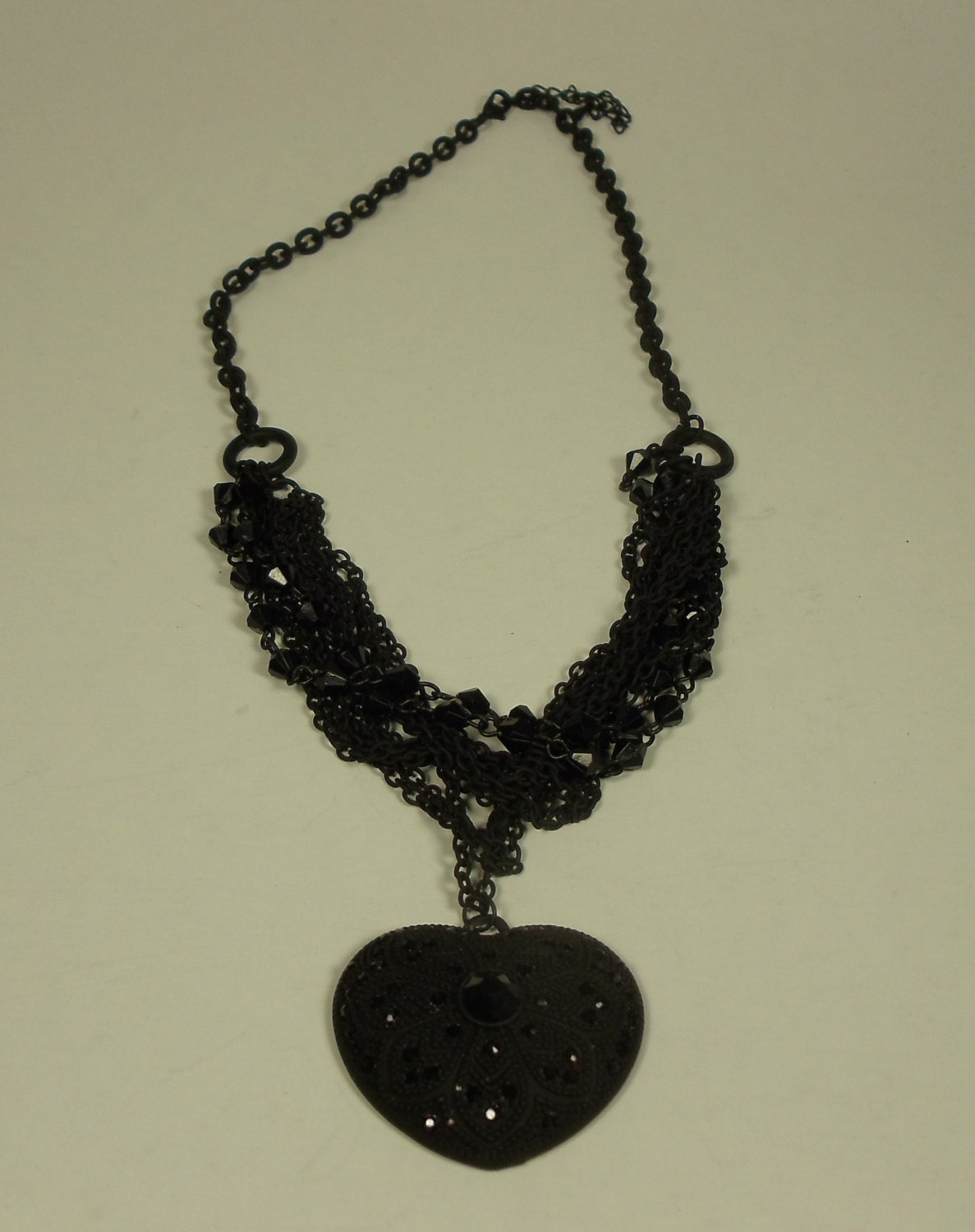 Black Heart and Chains Necklace