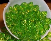 10 Tiny Crystal Diamond Drop Acrylic Chandelier Gems  NEW APPLE GREEN