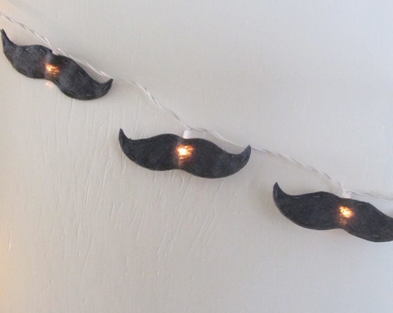 Felt Mustache String Lights/Nightlight