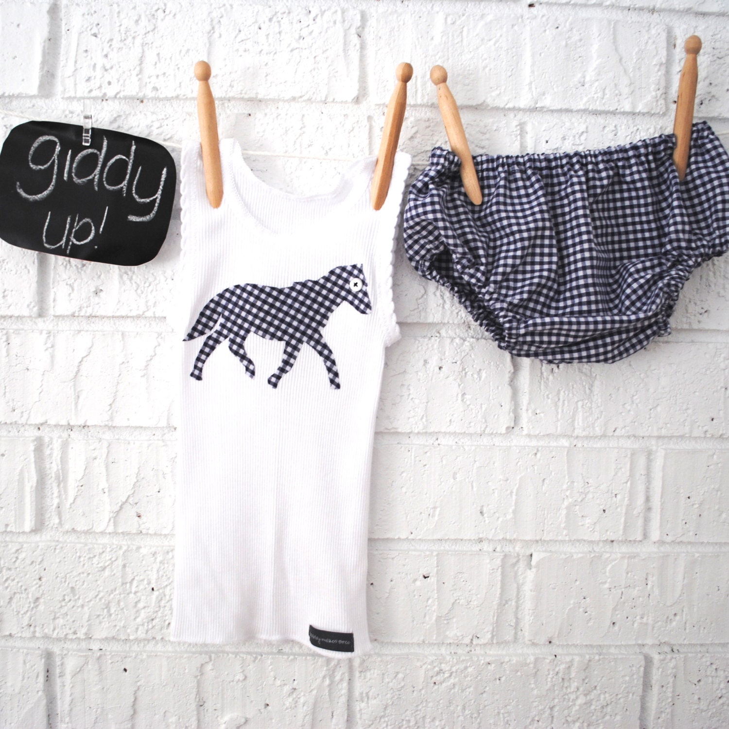 Baby Boy Horse Diaper Covers and tank set