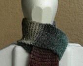 Scarf Gray Claret Red Multicolored Noro angora silk wool hand knit.