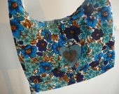 1950s Retro Floral Fabric Shoulder Bag