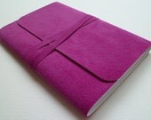 Suede Bound Notebook/Journal Vibrant Fuchsia Pink Handmade