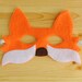 Orange Fox Mask- ADULT