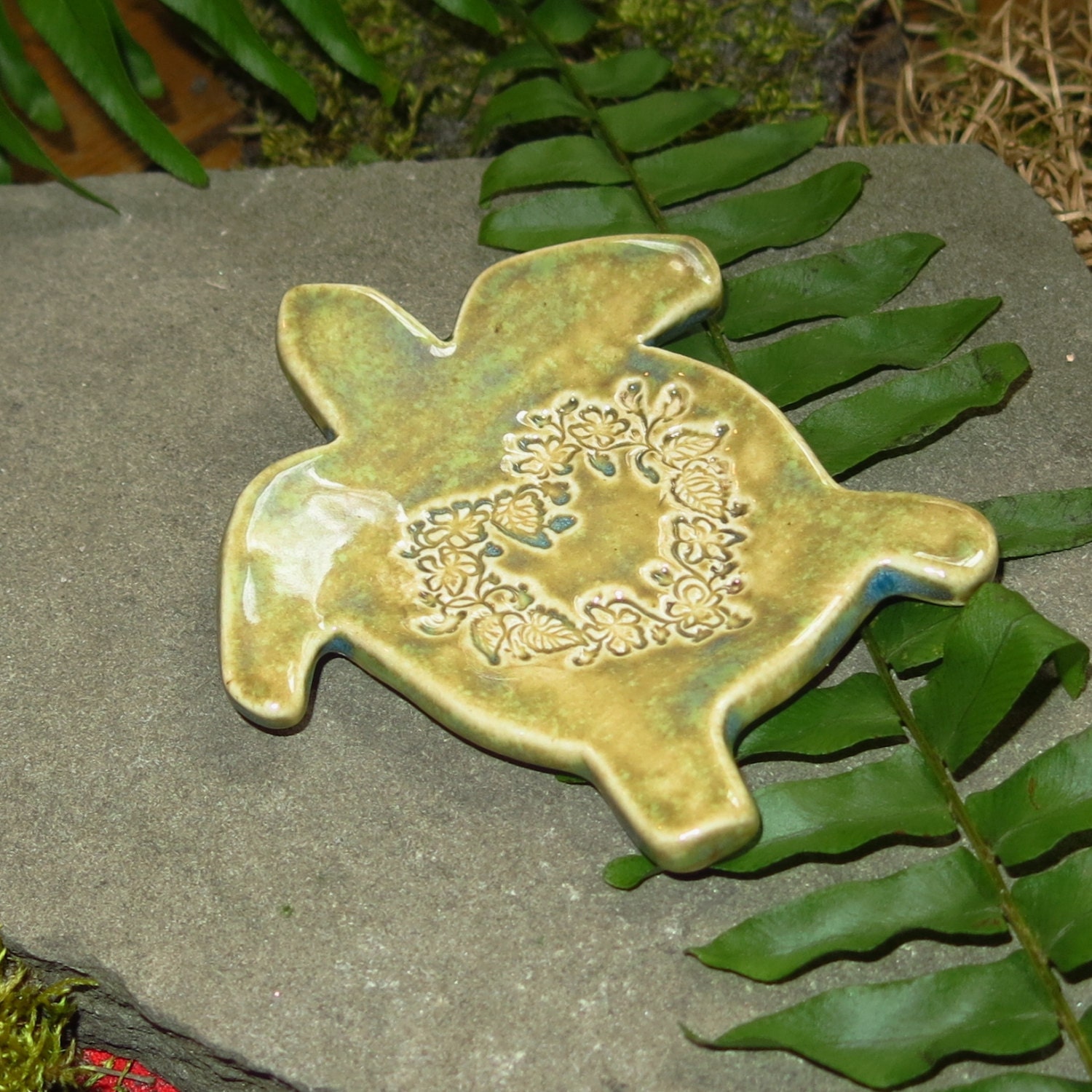 Turtle Dish / Trinket Bowl /Tea Bag Holder / Ceramic Pottery Plate