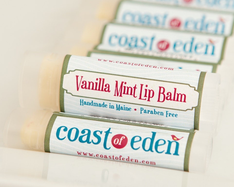 Lip Balm - Vanilla Mint - Shea Butter Lip Balm All Natural - Handmade in Maine - Coast of Eden  - Organic