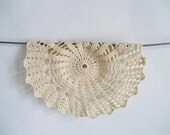 Organic Cotton Crochet Set of 4 Doily Tea Coffee Mug Coasters Romantic Cottage Chic Kitchen Table decor
