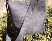 Simple but Elegant Shoulder Bag Purse Tote in basic gray, faux suede, with large inner pocket