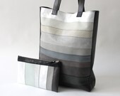 Multicolor Leather Tote With Matching Clutch, black cotton lining, shoulder bag, patchwork bag, laptop bag, handbag