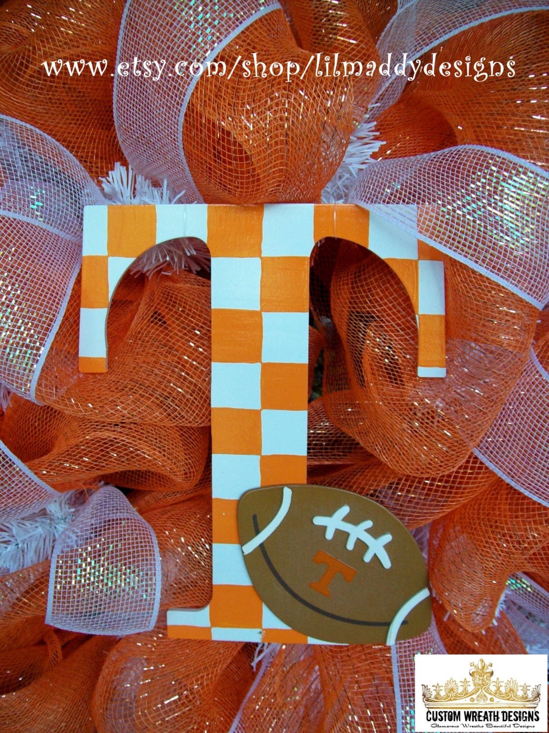 Deco Mesh Tennessee Fan Wreath
