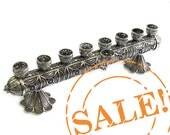 SALE 20% OFF -  2 in 1  Hanukkah Menorah & Candlesticks 925 Sterling Silver Artisan Judaica, - Free Express Shipping ID914