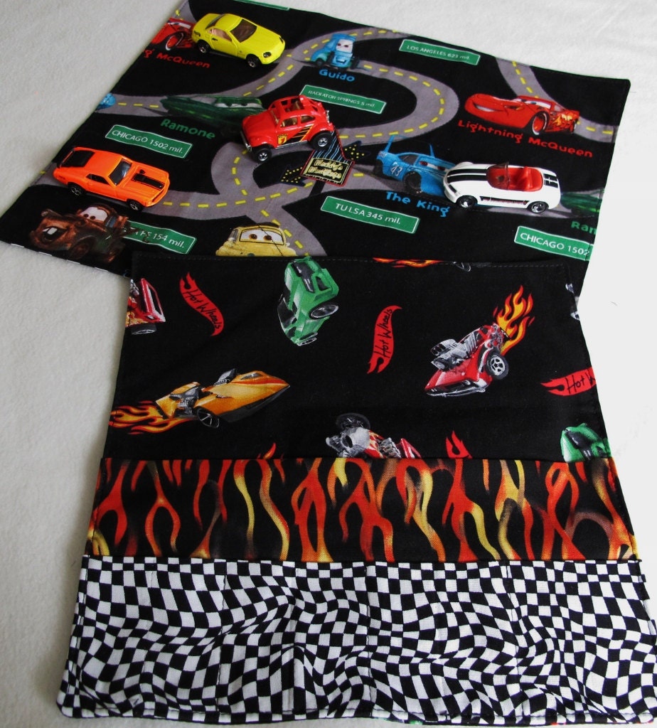 Hot Wheels playmat set playmat car organizer car play mat travel toy roll eco friendly