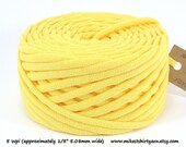 Lemon Yellow Recycled T Shirt Yarn - 36 Yards - Upcycled Tshirt