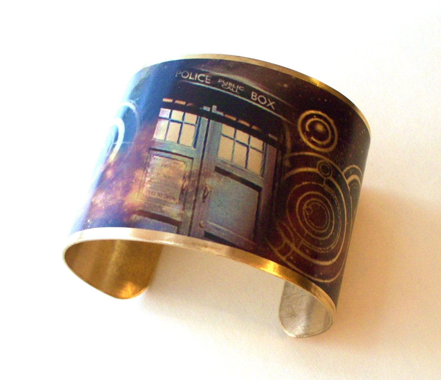 Doctor Who Tardis and Gallifreyan Symbol "Ultimate Time Lord Cuff Bracelet"
