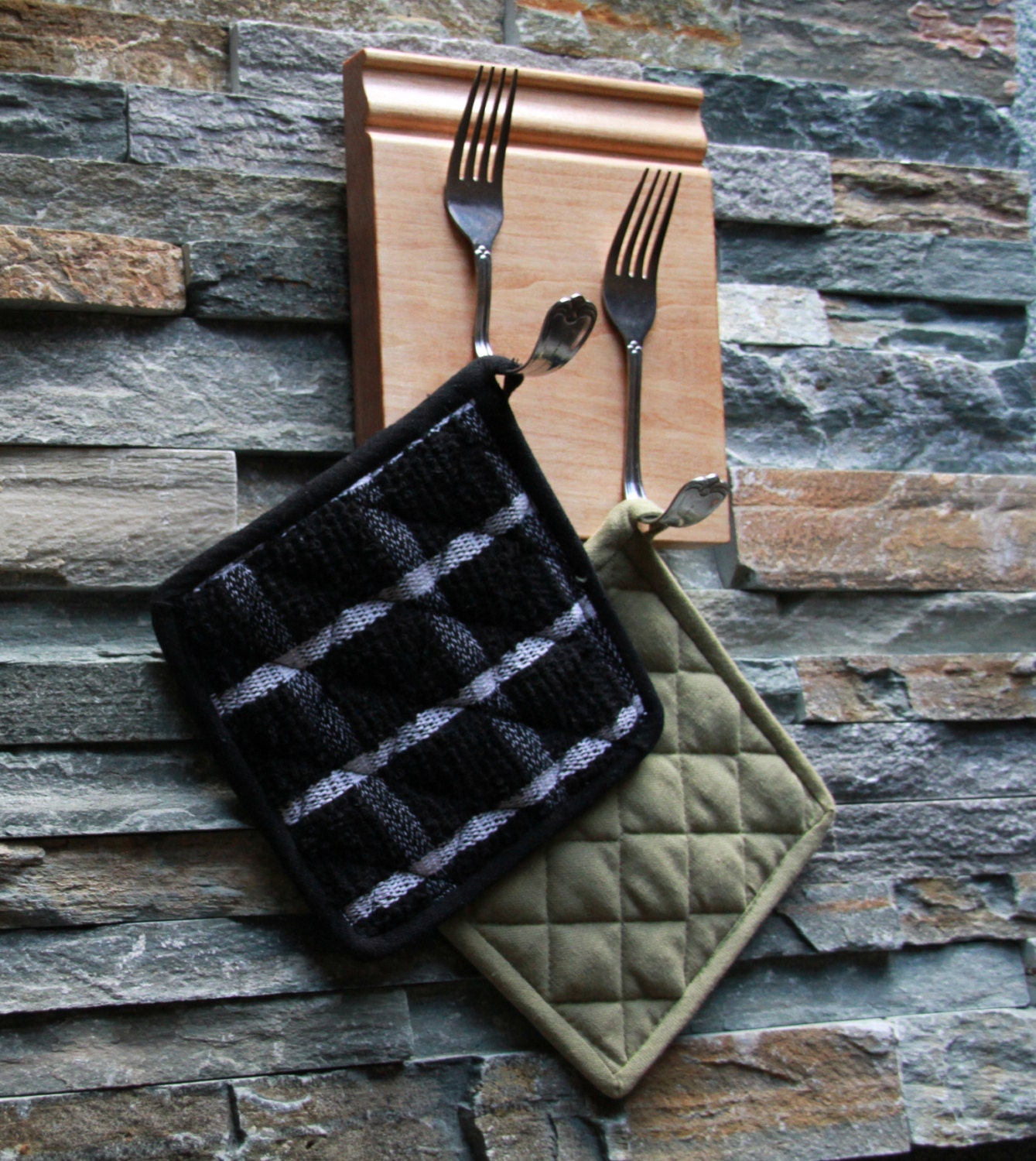 Unique  'Cook Hooks' - Duel fork set great for kitchen decor.