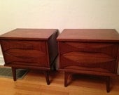 Danish Midcentury Modern Walnut 2-Drawer Dresser / Nightstand