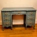 RESERVED - ReLoved and UpCycled - French Modern Chic Desk and Gold Glitter Letters J C w pink ampersand