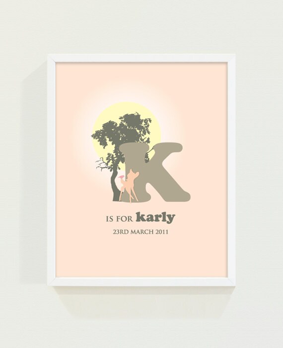 Custom Child's Keepsake Initial Print - Girls Name Il_570xn