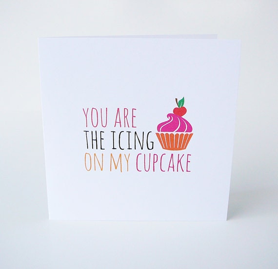 INSTANT DOWNLOAD Printable Valentines Day Card - You Are The Icing On My Cupcake Il_570xn