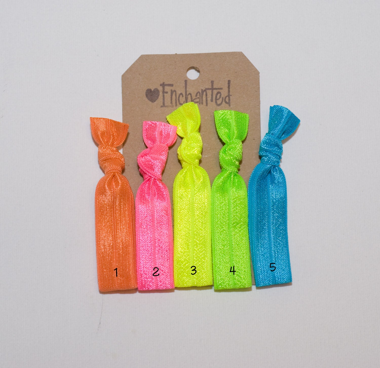 1 NEON Elastic Cotton Hair Tie / Chic Bohemian Bracelet - your choice of color by Enchanted Emi Jay & Anthropologie Like Yoga Hair Ties