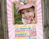 Vintage Circus Elephant Photo Birthday Party PRINTABLE Invitation