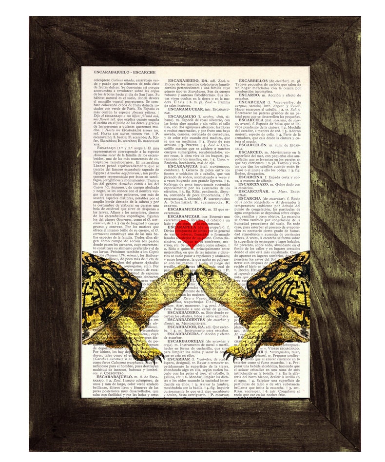 Turltes in love Dictionary Book Print - Altered art on upcycled book pages