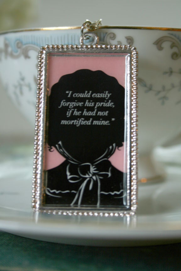 Jane Austen Necklace - Elizabeth Bennet About Pride