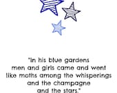sale // F Scott Fitzgerald The Great Gatsby - Stars Garden - Quotation Art Print - 8x10