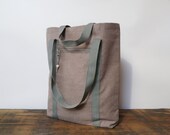 Natural linen tote bag shoulderbag messenger urban totebag