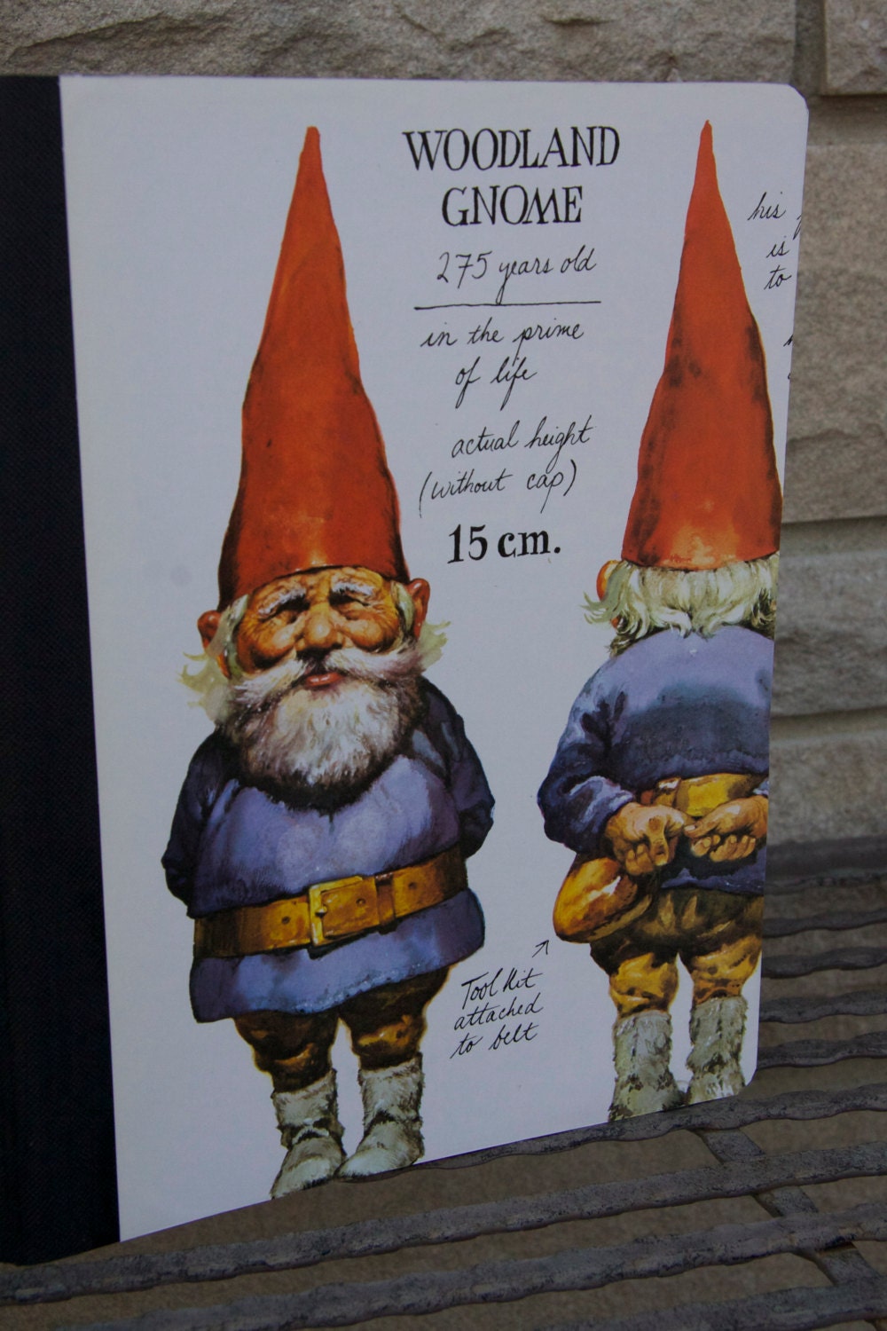 NEW Classic Vintage Gnome art on a composition notebook