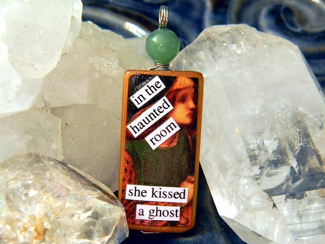 In the Haunted Room, She Kissed a Ghost -- A Crystal Magick Glamourkin Pendant