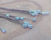 2" Head Pins Hawaii Blue Opal Glitter JellyPins qty 6 bead wire