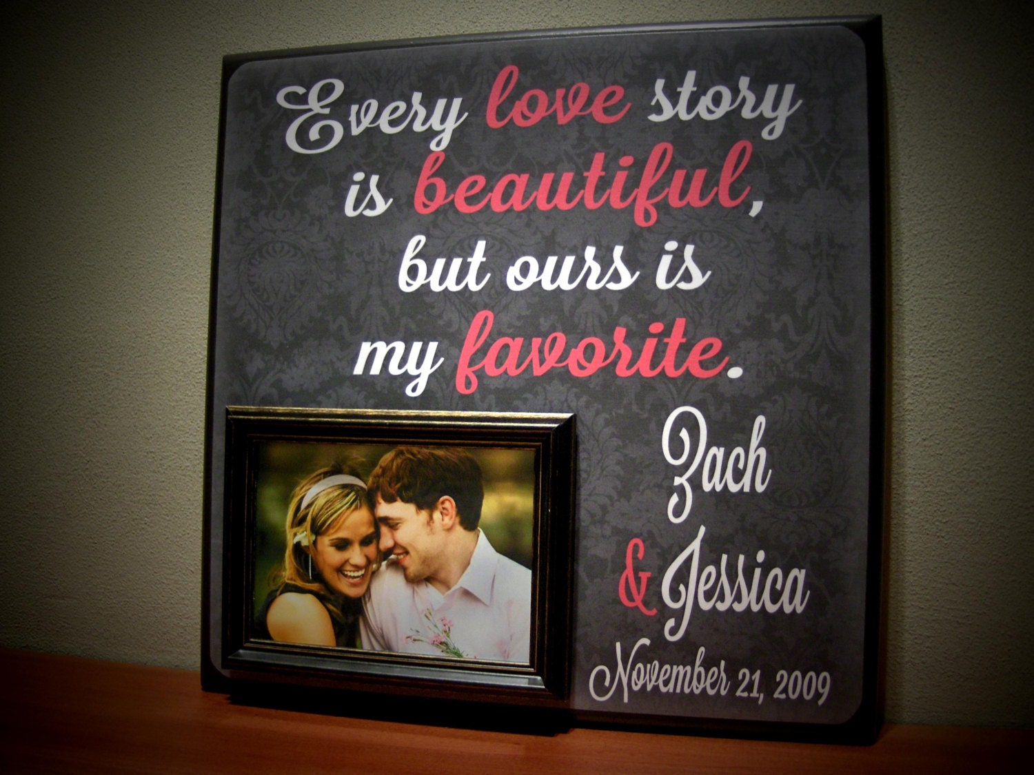 Custom Valentine's Frame, Every Love Story Is Beautiful, LOVE, Engagement, Wedding, Sweethearts, Couple, Valentine Gift