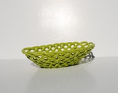 Chartreuse Italian Ceramic Weave Basket