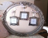 Antique Upcycled Gesso Wood Ornate Picture Frame - Picture Display - Cottage Chic