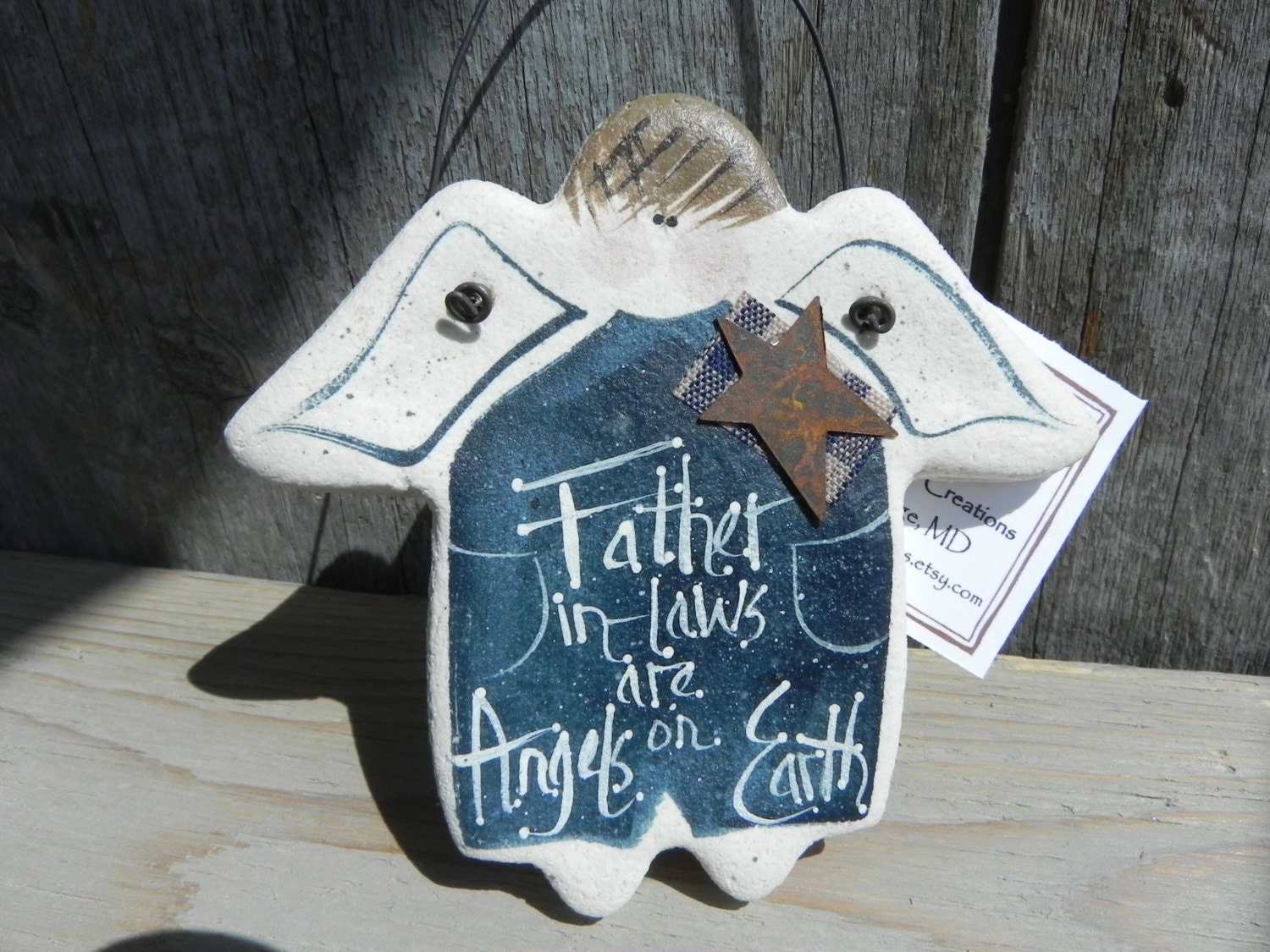 Father in Law Salt Dough Ornament / Birthday / Father's Day Gift / Gift Tag