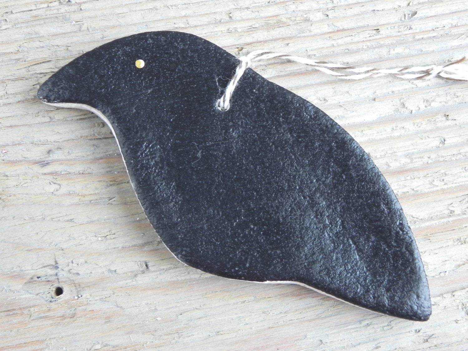 Black Crow Salt Dough Ornament Fall or Halloween Decoration